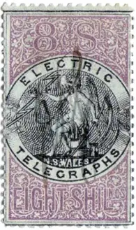 Timbre télégraphique 8 shillings 1871