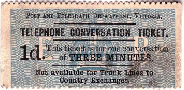 Ticket de téléphone datant de la fin du XIXe siècle