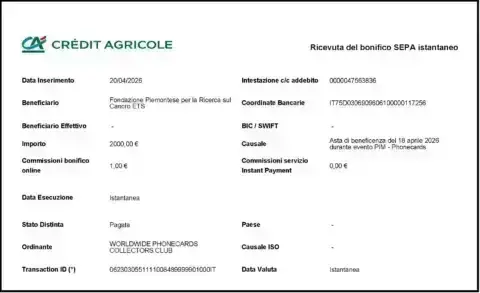 PIM 2026 - Asta di beneficenza - Bonifico Fprc Candiolo