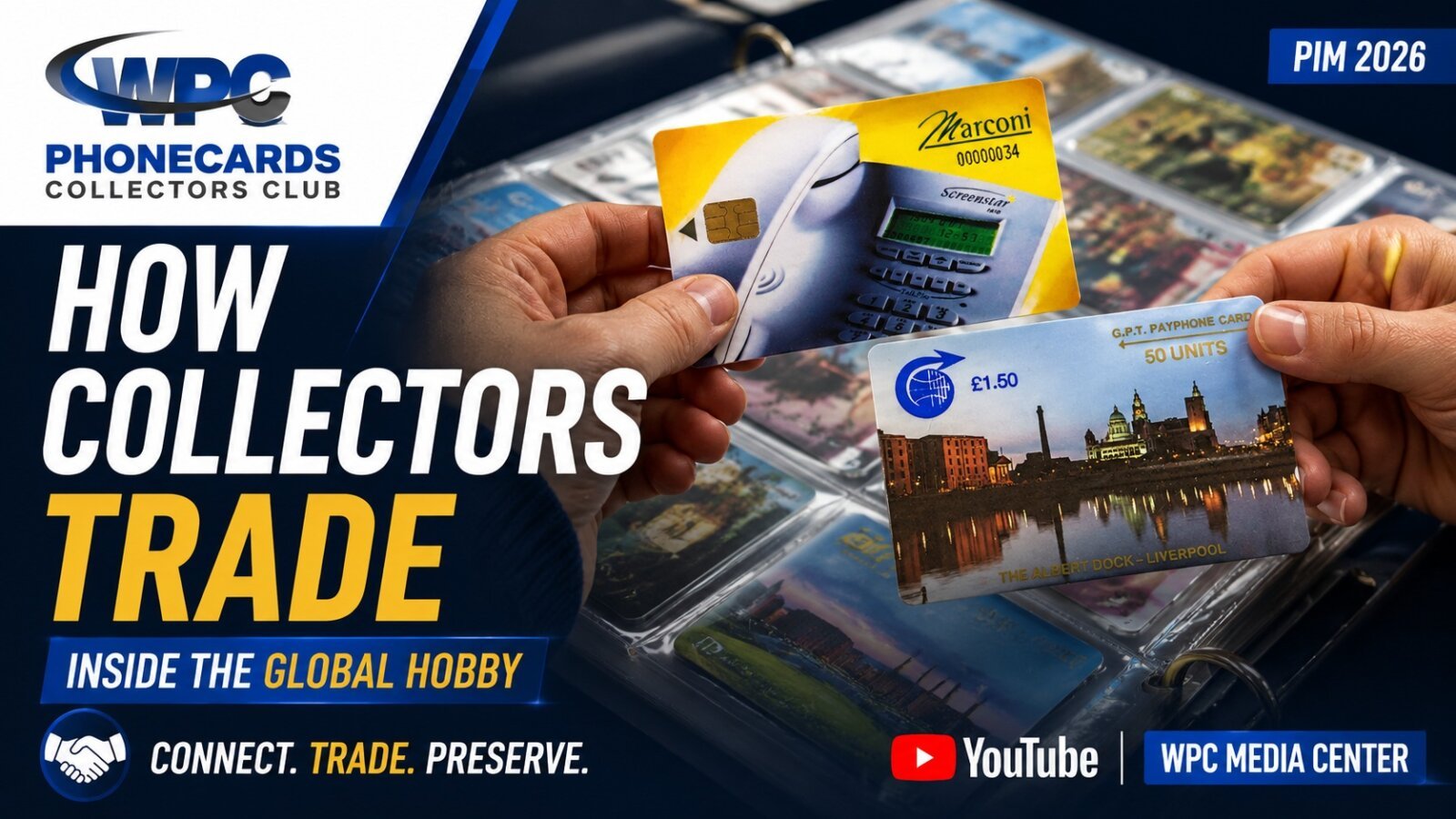 Collectors trading international phonecards during PIM 2026 at Worldwide Phonecards Collectors Club