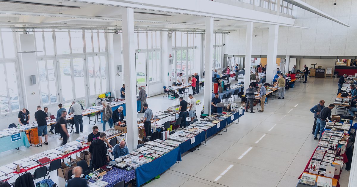 Collectors and exhibitors during the Phonecards International Meeting organized by Worldwide Phonecards Collectors Club