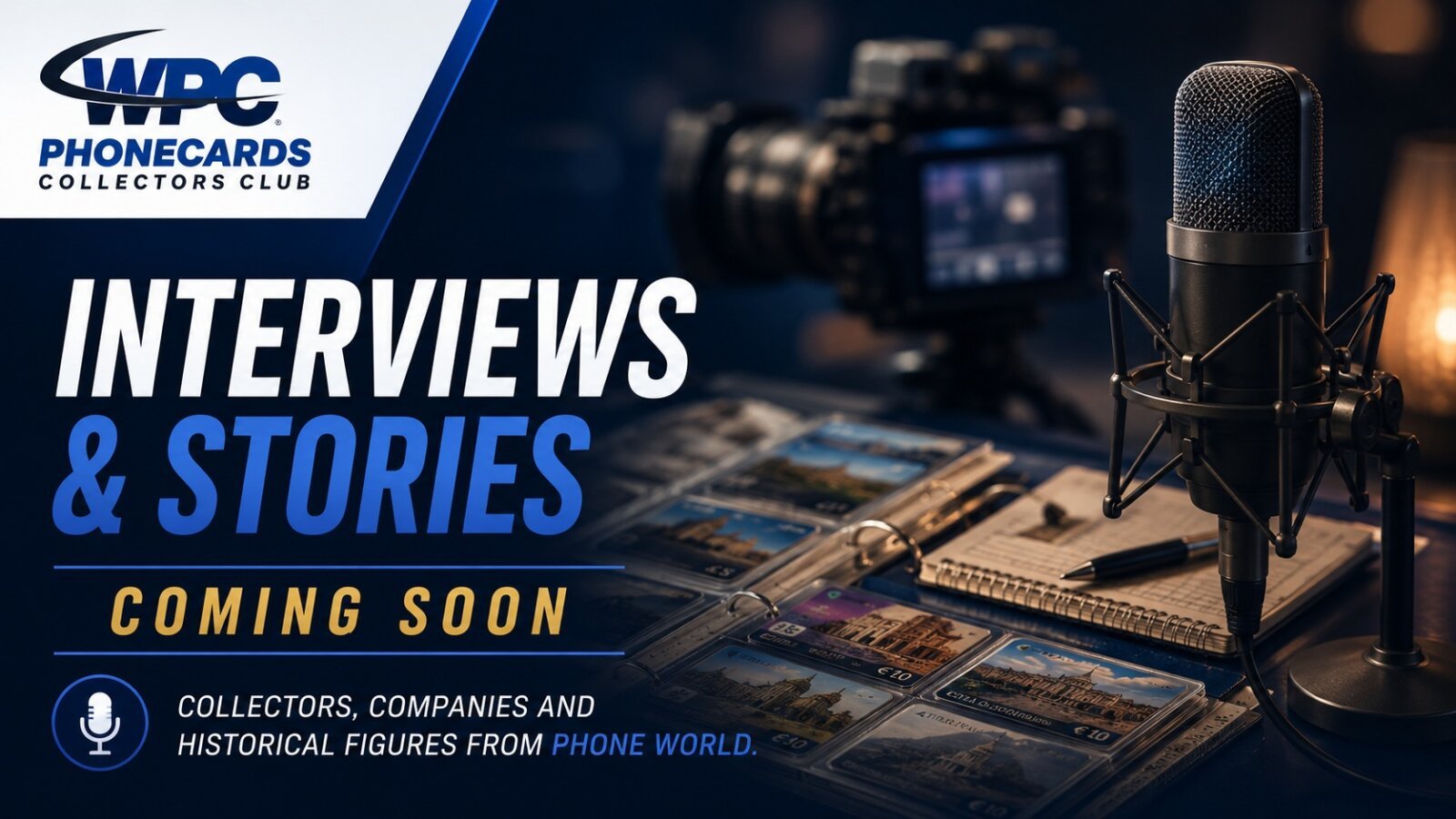 Interviews and stories playlist thumbnail featuring collectors, vintage telecommunication history and rare international phonecards