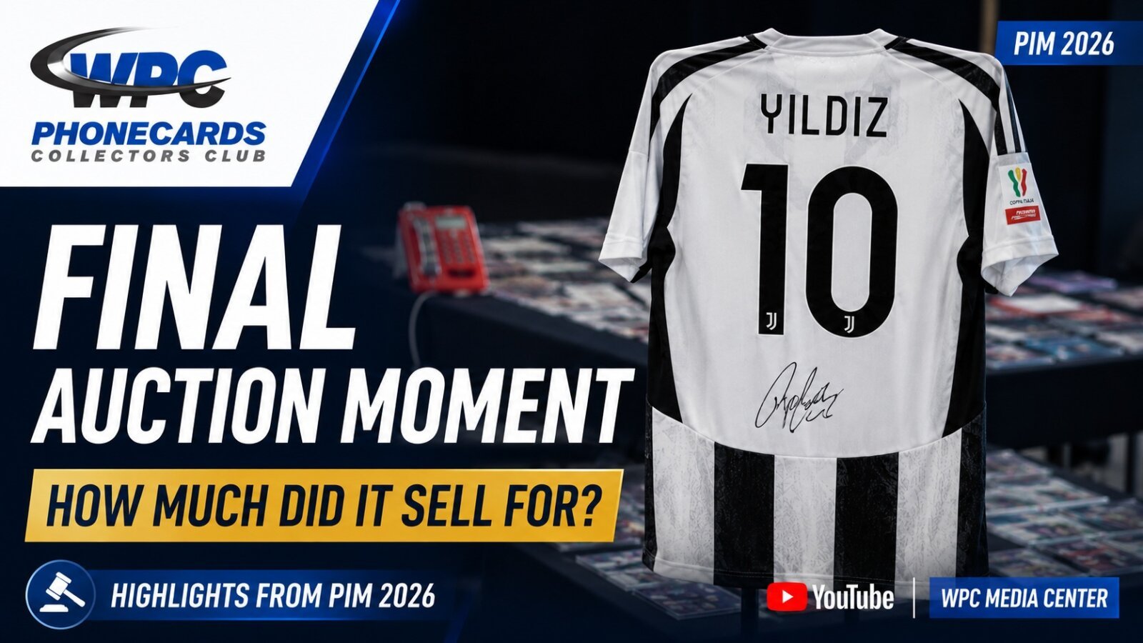 Miniature présentant le maillot dédicacé de Kenan Yildiz vendu lors de la vente caritative du PIM 2026