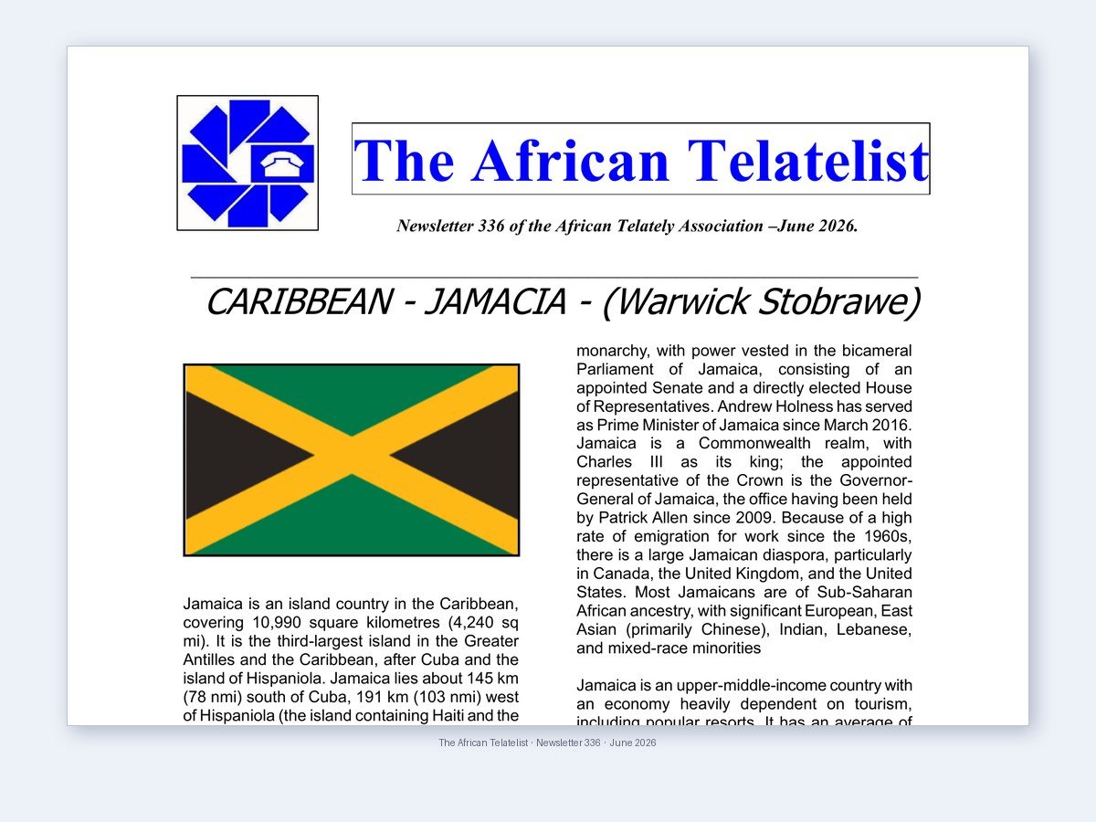 The African Telatelist, Newsletter 336 of the African Telately Association — June 2026