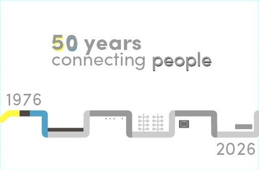 Design proposal by Vinicius Vielmo Cogo for WPC Contest Membership Card 2026, minimalist design 50 years connecting people 1976-2026