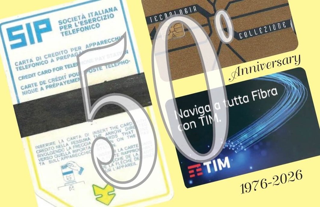 Design proposal by Enrico Poli for WPC Contest Membership Card 2026, Italian SIP era phonecard collection celebrating 50 years