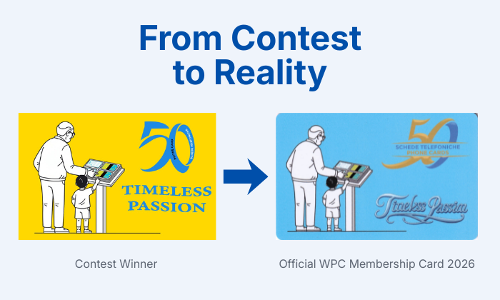 From Creative Contest to Reality: the winning design Timeless Passion by Matteo Pasqual became the official WPC Club Membership Card 2026, a registered collectible