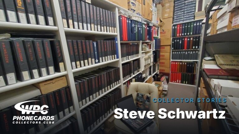 Steve Schwartz's phonecard reference collection room, opening image of his WPC Club Collector Stories interview