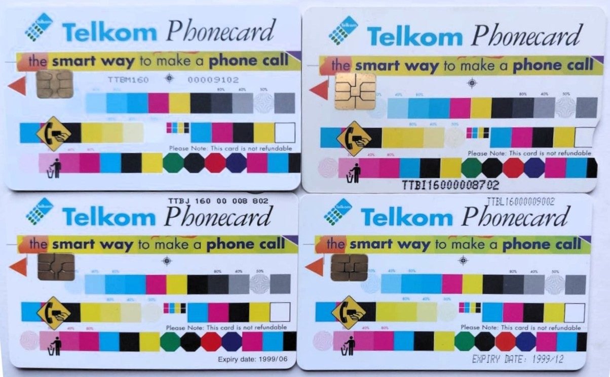 Telkom Field Trial Tender phonecards 1998/99 test set from South Africa