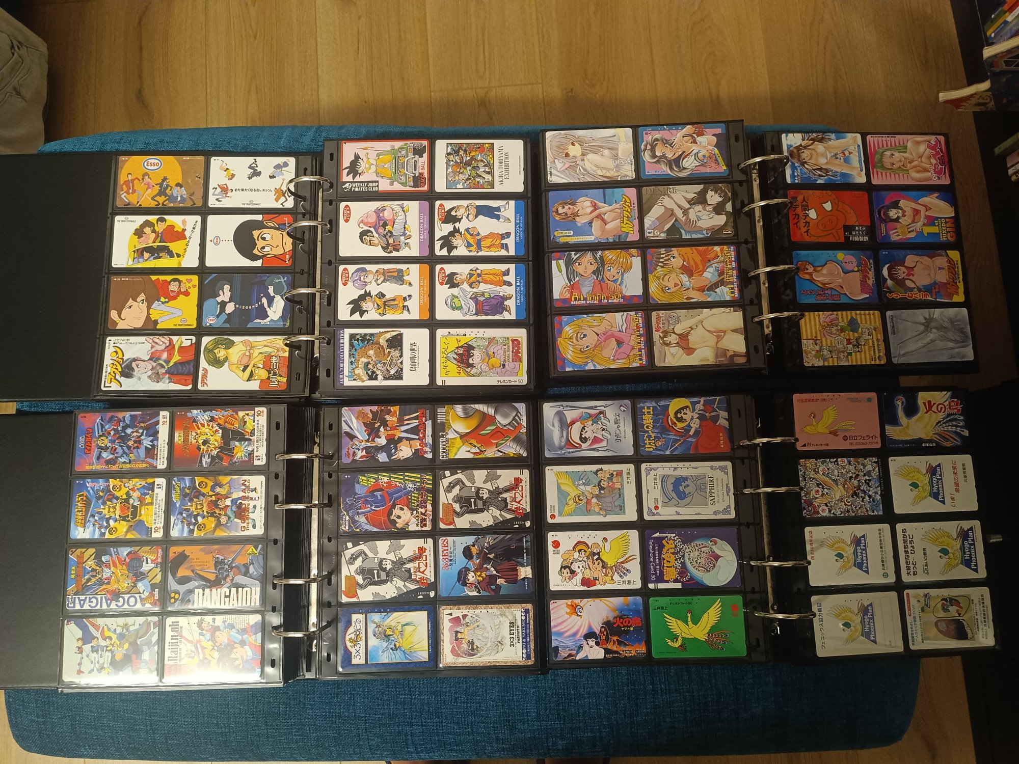 Japanese anime and manga phonecards, including Lupin III and Dragon Ball, in Giuseppe Perrotti's collection