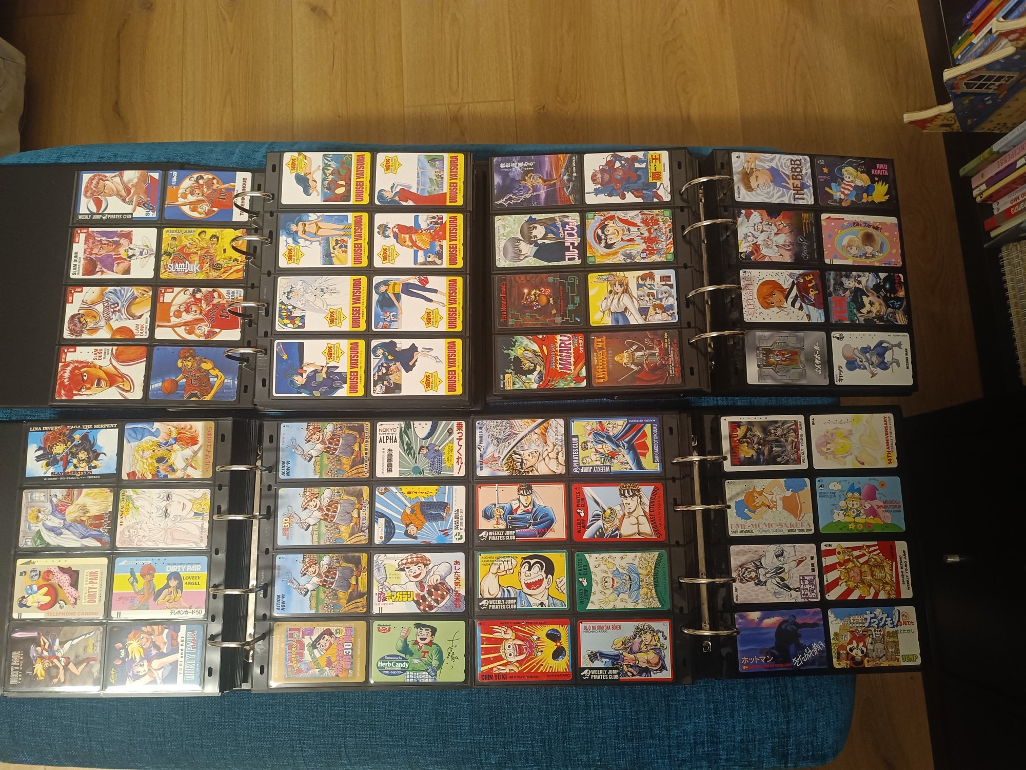 Japanese Weekly Jump, Slam Dunk and Urusei Yatsura phonecards in Giuseppe Perrotti's albums